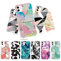 HKM-944723 Marble TPU Phone Case for Apple, Xiaomi, Honor, and Samsung Models - Stylish Solid Colors with Protection