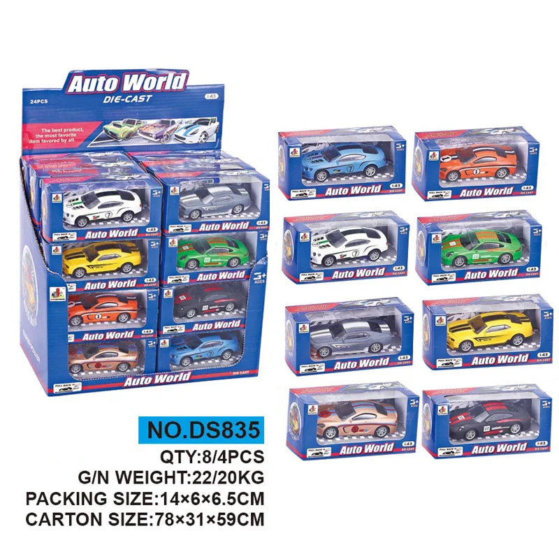 HKM-944723 Pull Back 1:43 Scale Die Cast Vehicle Model Car for Children