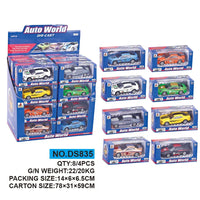 HKM-944723 Pull Back 1:43 Scale Die Cast Vehicle Model Car for Children