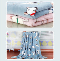 HKM-944787 Summer Cartoon Flannel Blanket - Soft Polyester Air Conditioning Nap Blanket 150x200cm