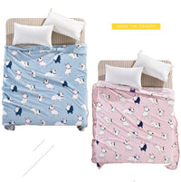 HKM-944787 Summer Cartoon Flannel Blanket - Soft Polyester Air Conditioning Nap Blanket 150x200cm