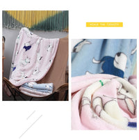 HKM-944787 Summer Cartoon Flannel Blanket - Soft Polyester Air Conditioning Nap Blanket 150x200cm