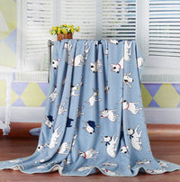 HKM-944787 Summer Cartoon Flannel Blanket - Soft Polyester Air Conditioning Nap Blanket 150x200cm