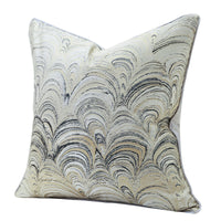 HKM-944851 Modern Stripe Throw Pillow Cover in Vortex Grey - 45x45cm Jacquard Design for Living Room