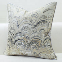 HKM-944851 Modern Stripe Throw Pillow Cover in Vortex Grey - 45x45cm Jacquard Design for Living Room