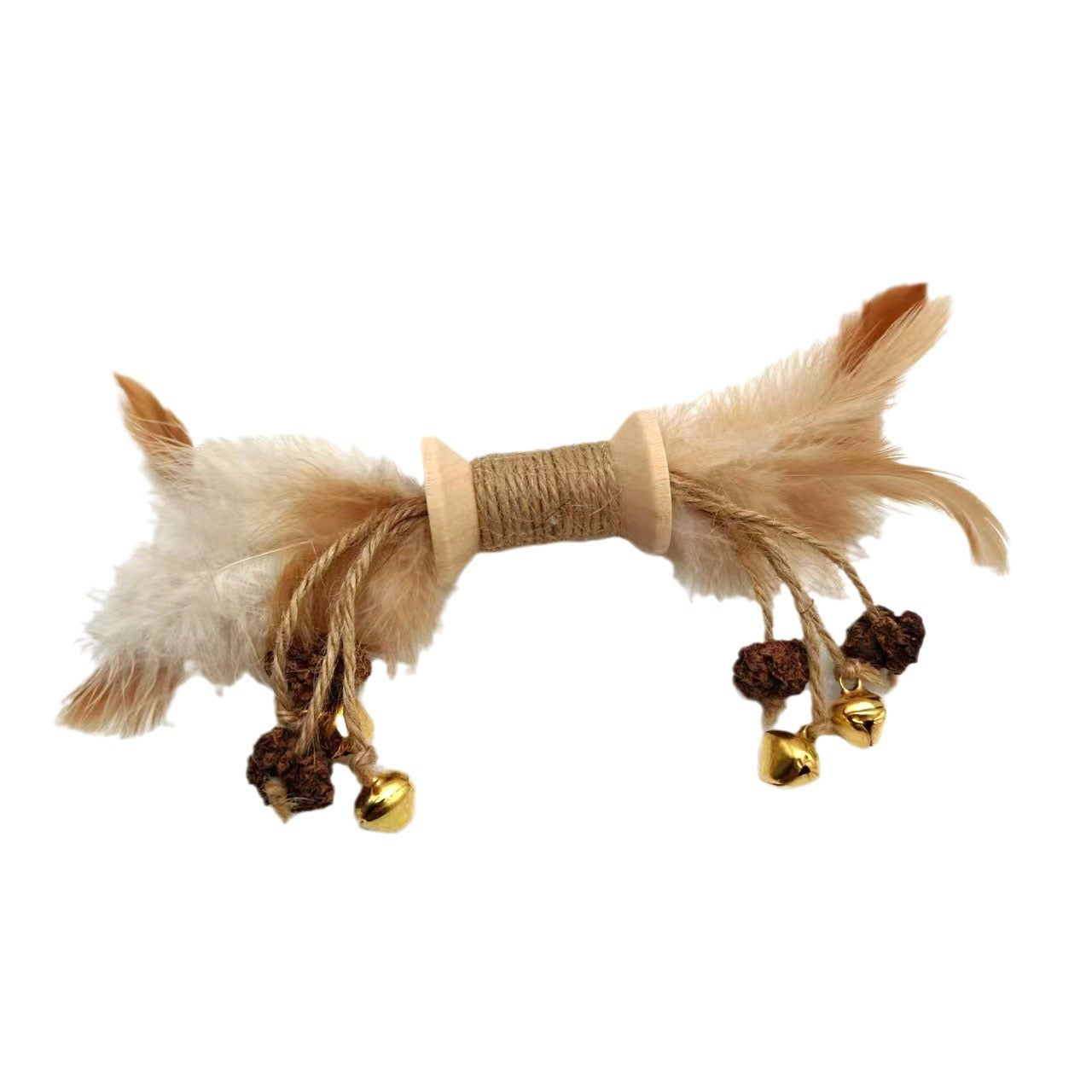 HKM-944915 Interactive Feather and Bell Cat Toy - Colorful Galls and Fruit Design, 21CM Length