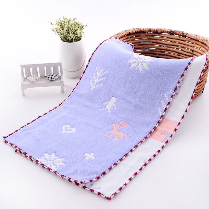 HKM-945043 Children's Cartoon Cotton Towel - Quick-Dry, Combed Yarn, Jacquard Print, Soft & Absorbent