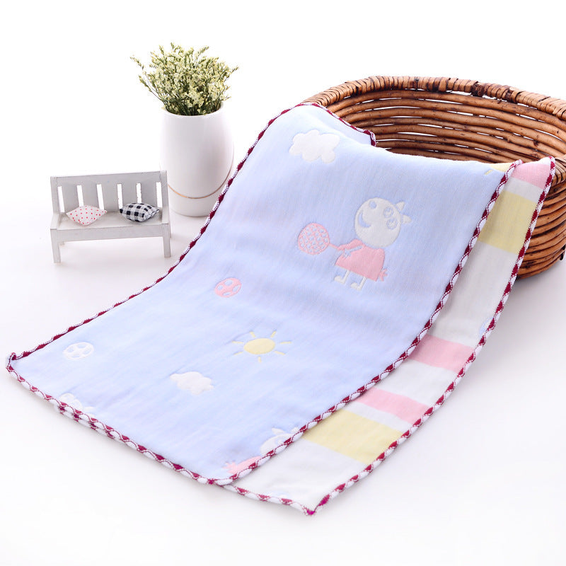 HKM-945043 Children's Cartoon Cotton Towel - Quick-Dry, Combed Yarn, Jacquard Print, Soft & Absorbent