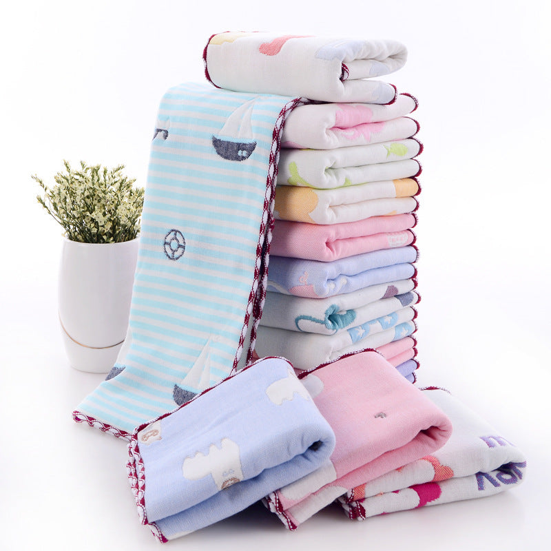 HKM-945043 Children's Cartoon Cotton Towel - Quick-Dry, Combed Yarn, Jacquard Print, Soft & Absorbent