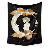 HKM-945171 Moon Tapestry Wall Hanging - Nordic Style Polyester Fiber Decor in Multiple Sizes