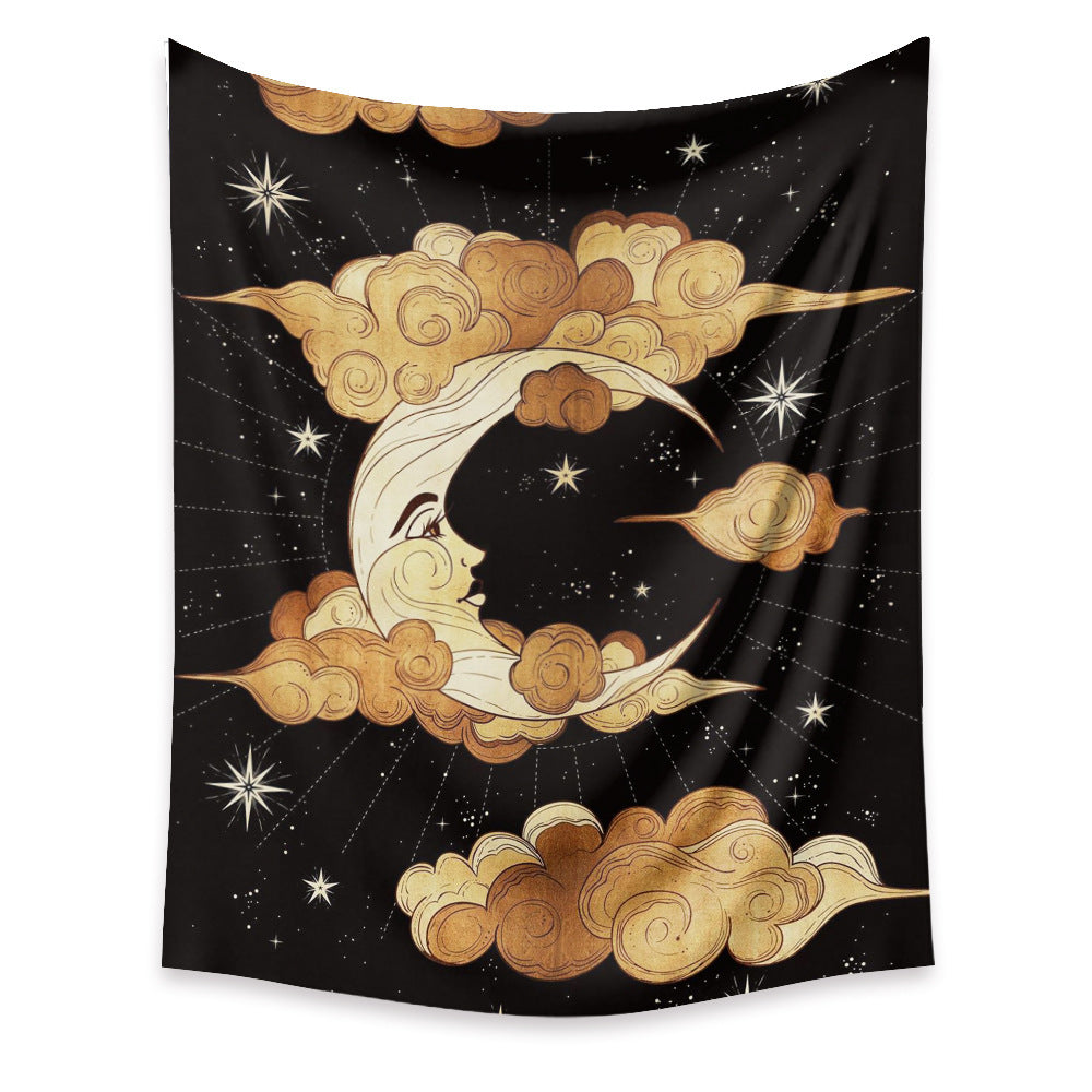 KTX-945171 Moon Tapestry Wall Hanging - Nordic Style Polyester Fiber Decor in Multiple Sizes