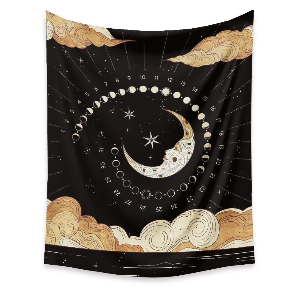 KTX-945171 Moon Tapestry Wall Hanging - Nordic Style Polyester Fiber Decor in Multiple Sizes