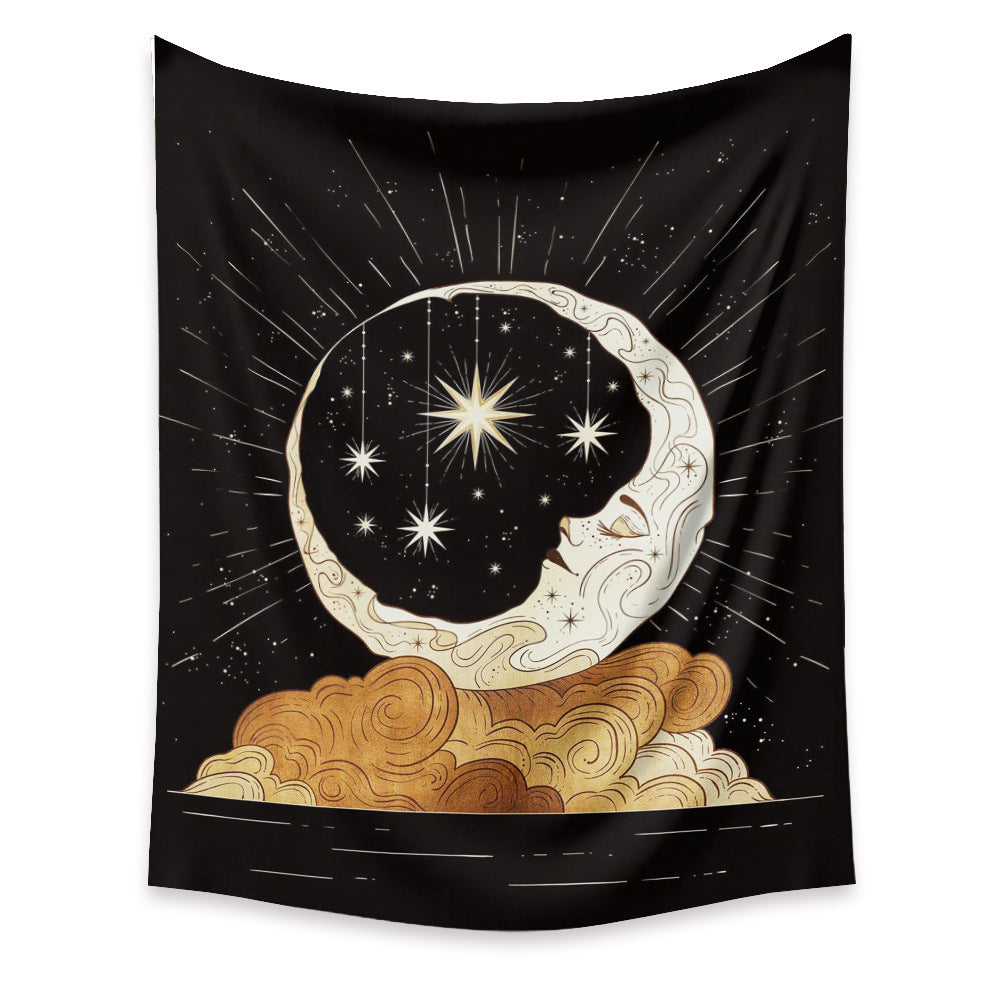 KTX-945171 Moon Tapestry Wall Hanging - Nordic Style Polyester Fiber Decor in Multiple Sizes