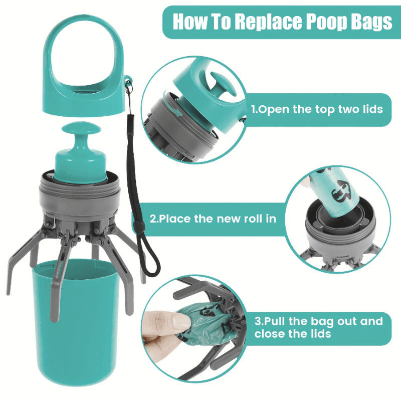 HKM-945299 Dog Waste Pooper Scooper with Garbage Bag for Easy Cleanup