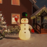 HKM-945427 Multicolor Inflatable Snowman Decoration with LED Lights - 120 cm