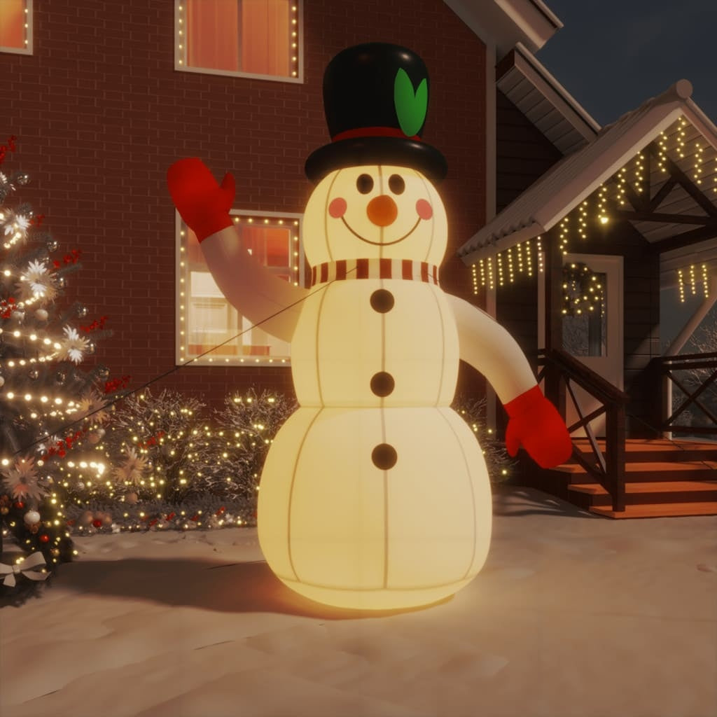 HKM-945427 Multicolor Inflatable Snowman Decoration with LED Lights - 120 cm