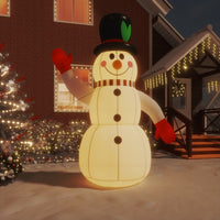 HKM-945427 Multicolor Inflatable Snowman Decoration with LED Lights - 120 cm
