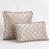 HKM-945427 Solid Color Velvet Diamond Tassel Pillowcase in Various Colors