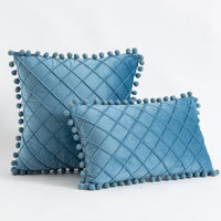 HKM-945427 Solid Color Velvet Diamond Tassel Pillowcase in Various Colors