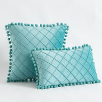 HKM-945427 Solid Color Velvet Diamond Tassel Pillowcase in Various Colors