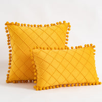 HKM-945427 Solid Color Velvet Diamond Tassel Pillowcase in Various Colors