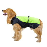 HKM-945491 Big Dog Raincoat for Golden Retrievers and Huskies - Waterproof Polyester in Blue, Red, Orange, Green, Sizes 3XL to 9XL