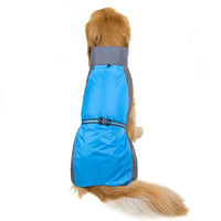 HKM-945491 Big Dog Raincoat for Golden Retrievers and Huskies - Waterproof Polyester in Blue, Red, Orange, Green, Sizes 3XL to 9XL