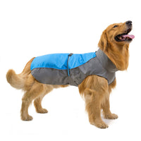 HKM-945491 Big Dog Raincoat for Golden Retrievers and Huskies - Waterproof Polyester in Blue, Red, Orange, Green, Sizes 3XL to 9XL