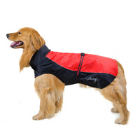 HKM-945491 Big Dog Raincoat for Golden Retrievers and Huskies - Waterproof Polyester in Blue, Red, Orange, Green, Sizes 3XL to 9XL