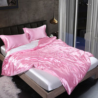 HKM-945619 Mulberry Silk Four-Piece Solid Color Quilt Cover Set
