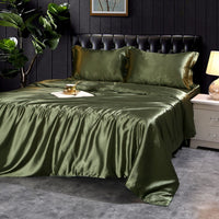 HKM-945619 Mulberry Silk Four-Piece Solid Color Quilt Cover Set