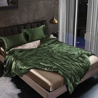 HKM-945619 Mulberry Silk Four-Piece Solid Color Quilt Cover Set