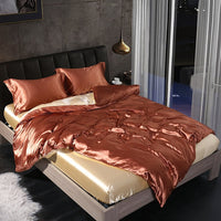 HKM-945619 Mulberry Silk Four-Piece Solid Color Quilt Cover Set