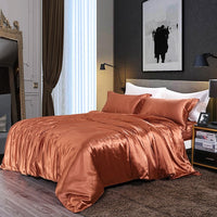 HKM-945619 Mulberry Silk Four-Piece Solid Color Quilt Cover Set