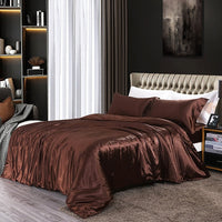 HKM-945619 Mulberry Silk Four-Piece Solid Color Quilt Cover Set