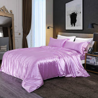 HKM-945619 Mulberry Silk Four-Piece Solid Color Quilt Cover Set