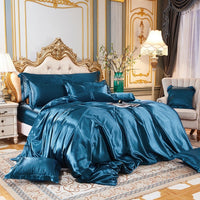 HKM-945619 Mulberry Silk Four-Piece Solid Color Quilt Cover Set