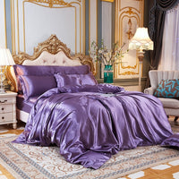 HKM-945619 Mulberry Silk Four-Piece Solid Color Quilt Cover Set