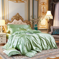 HKM-945619 Mulberry Silk Four-Piece Solid Color Quilt Cover Set