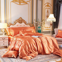 HKM-945619 Mulberry Silk Four-Piece Solid Color Quilt Cover Set