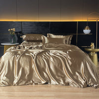 HKM-945619 Mulberry Silk Four-Piece Solid Color Quilt Cover Set