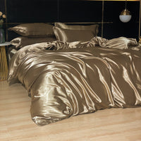 HKM-945619 Mulberry Silk Four-Piece Solid Color Quilt Cover Set