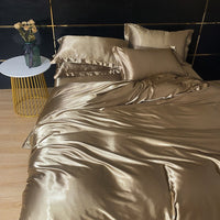 HKM-945619 Mulberry Silk Four-Piece Solid Color Quilt Cover Set