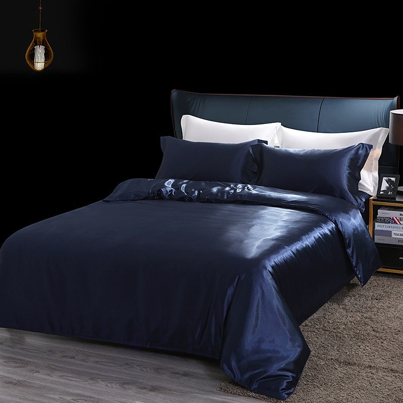 HKM-945619 Mulberry Silk Four-Piece Solid Color Quilt Cover Set