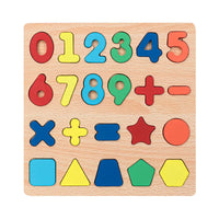 HKM-945619 Wooden Educational Puzzle - Hand Grasp Number & Letter Blocks for Early Learning
