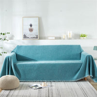 HKM-945683 Non-Slip Anti-Scratch Solid Color Sofa Cover for Three-Seater Sofas