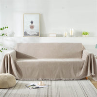 HKM-945683 Non-Slip Anti-Scratch Solid Color Sofa Cover for Three-Seater Sofas