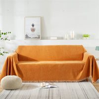 HKM-945683 Non-Slip Anti-Scratch Solid Color Sofa Cover for Three-Seater Sofas
