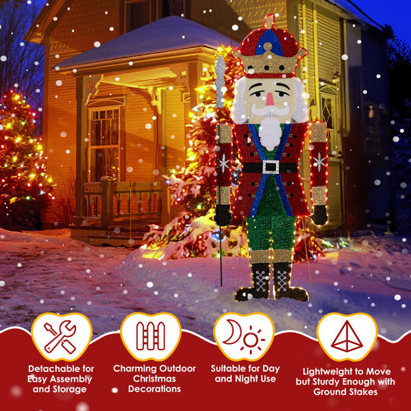 HKM-945747 Nutcracker Soldier Warm White LED Christmas Light Decoration for Indoor & Outdoor Use