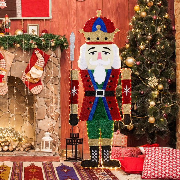HKM-945747 Nutcracker Soldier Warm White LED Christmas Light Decoration for Indoor & Outdoor Use